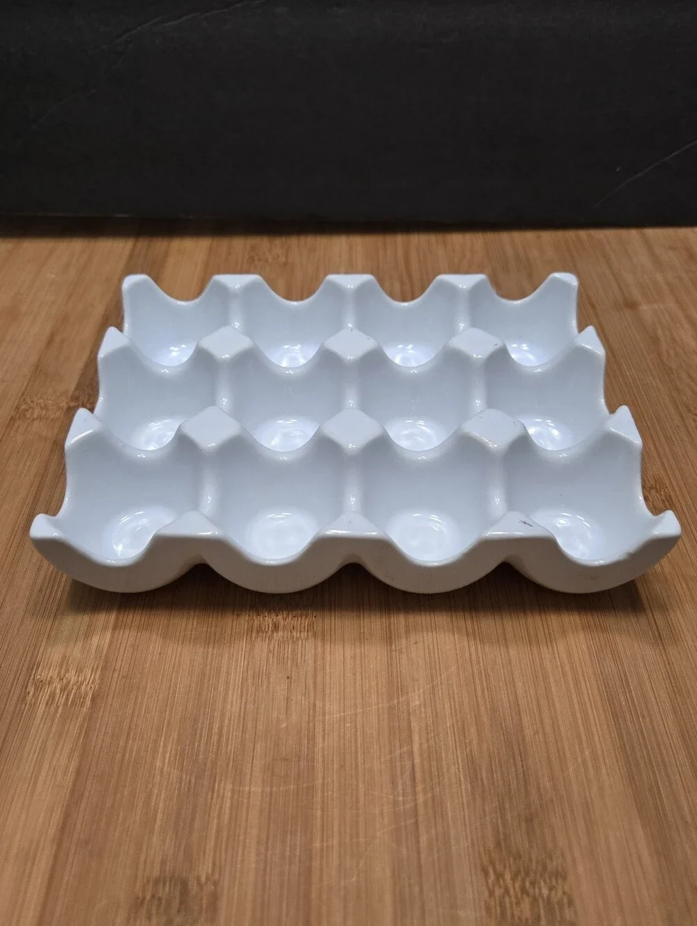 White Ceramic Egg Crate  12 Tray Holder Easter Egg Tray Large multipurpose